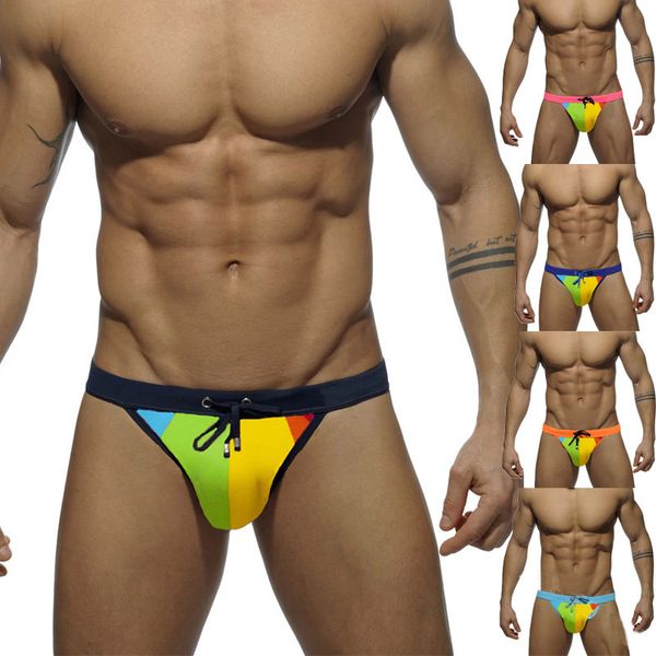 

man's brand swimming briefs low waist swimwear drop with push-up pad shorts trunks boxers summer men's swim for old buyer
