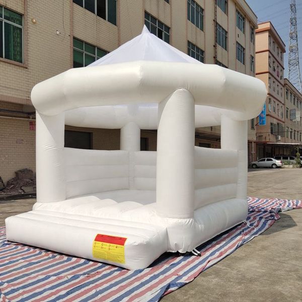 

adults kids 4.5x4m or customed white wedding commercial inflatable bouncy jumping castle 001