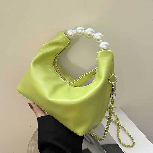 

pearl purses and handbags for women shoulder bags 2023 pu leather female shopper fashion designer chain hobo totes 230512