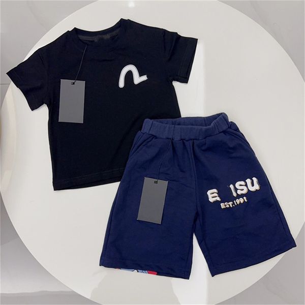

baby suit 2 sheets children's designer clothing toddler t-shirt clothing summer classic printed alphabet short sleeve suit v8, White