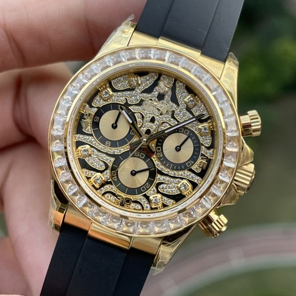 

designer fully automatic watch, 41mm, men's luxury tiger print dial, aaa quality, folding buckle, sapphire glass, men's christmas, Slivery;brown