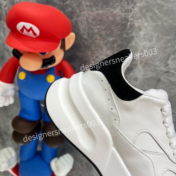 

women men fashion casual shoes classic dirty shoes mid double height bottom trainers leather glitter golden quality2023, Black