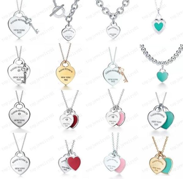 

designer womens love heart necklaces mens 925 silver pendant necklace luxury jewelry on the neck gift for women accessories wholes9342874