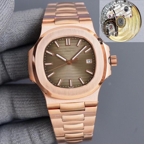 

men watch fashion men's watches automatic mechanical movement 904l stainless steel, Slivery;brown