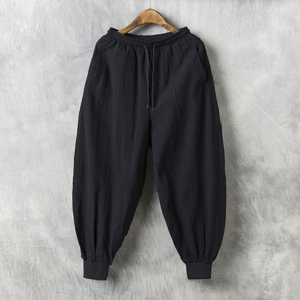 

men's pants spring men's sweatpants fashion japanese street style jogging pants korean street dress loose harun pants wide leg pan, Black