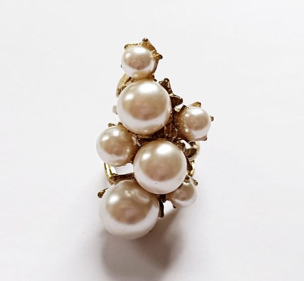 

fashion jewelry retro faux pearls finger ring for women ring, Silver