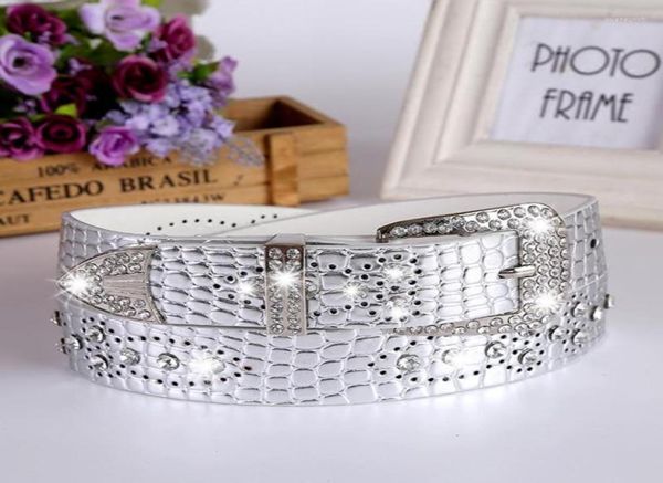 

belts pu belt female fashion waist bling for women white black gray silver blue leopard brown yellow red orange color6064556, Black;brown