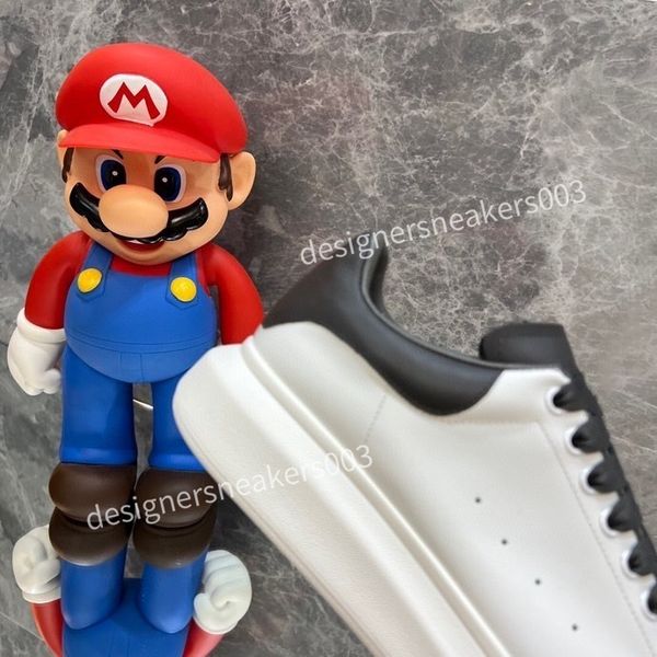 

brand women mens designer casual shoes classic dirty shoes mid double height bottom trainers leather glitter golden quality2023, Black