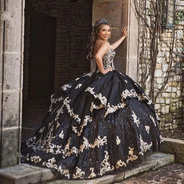 

black quinceanera dresses beads sequins appliques princess prom sweet 16 dress lace-up corset vestidos de 15 anos, Blue;red
