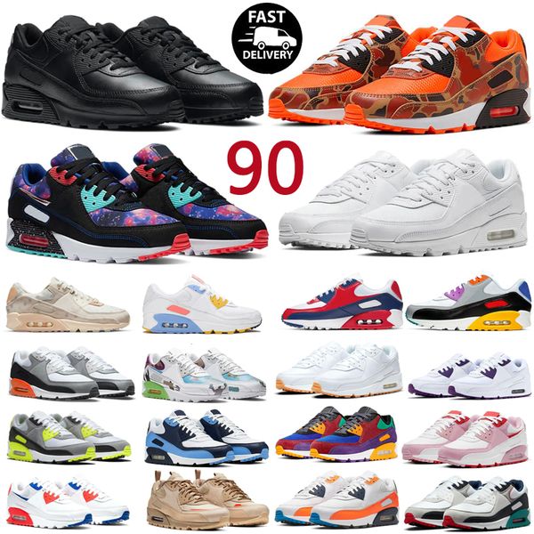 

new 90 running shoes 90s mens womens triple black white flyleather infrared laser obsidian orange camo unc batman airmaxs trainers sneakers
