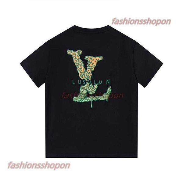 

aa spring/summer 2023 new luxury men's t-shirt letter graphic print short sleeve t-shirt cotton loose male and female couple european s, White;black