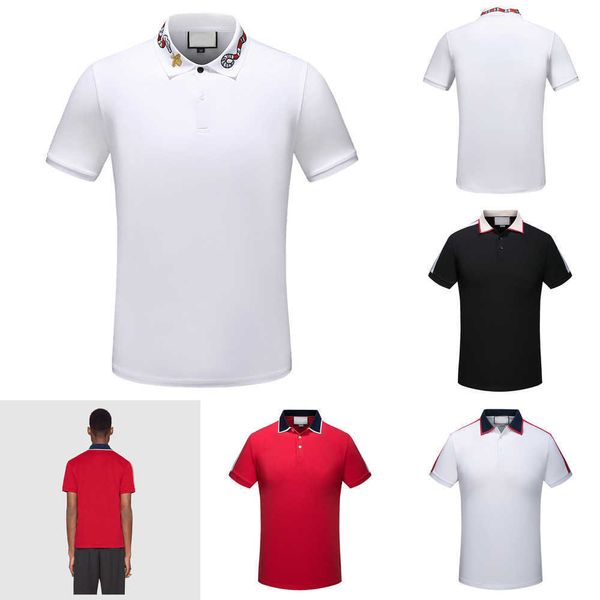 

t-shirt casual men fashion polos t shirt embroidered medusa cotton polo shirt high street collar polos shirts i612, White;black