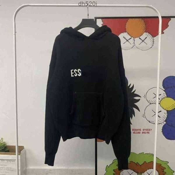 

es hoodie turtleneck jumpers loose sweaters casual knits hoody lazy style for men women hooded lightweight sweatshirts us uk essent essentai, Black