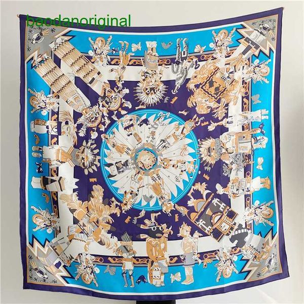 

hemres designer scarves mythical hangzhou twill 140 large mulberry office shawl silk scarf, Blue;gray