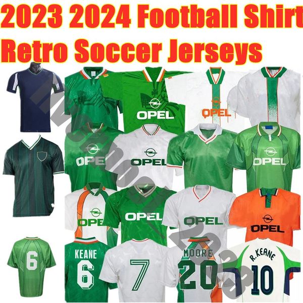 

keane retro soccer jerseys 88 90 92 94 96 97 98 1990 1992 1994 1996 1997 1998 irish mcgrath football shirt staunton uniform vintage maillot, Black;yellow