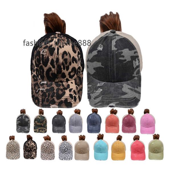 

crisscross trucker high hats caps women cotton leopard pony tail hats distressed washed mesh back sport ponytail baseball cap, Blue;gray