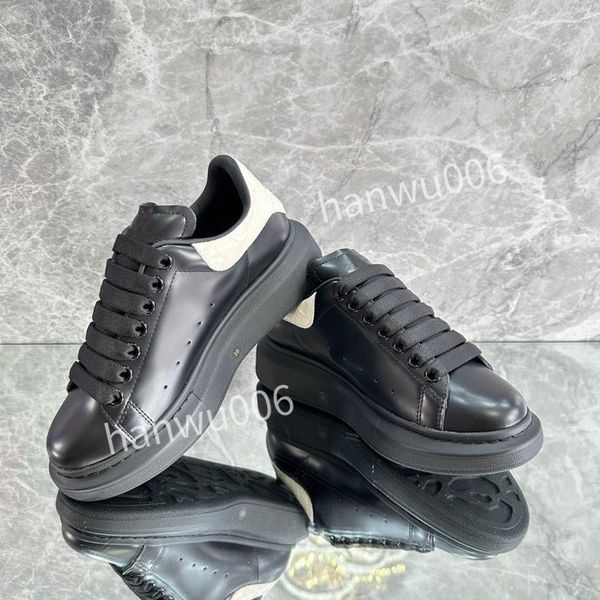 

new mens luxury designer sneaker lace up genuine leather sneakers fashion women casual designer sneaker2023, Black