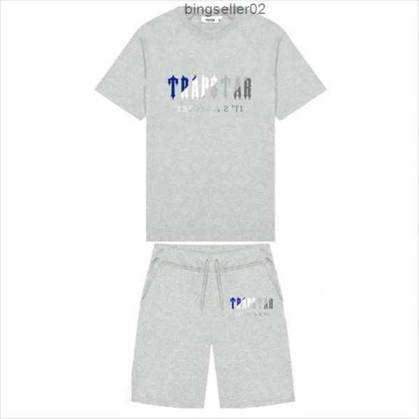 

t-shirts summer trapstar printed cotton t-shirt men beach shorts sets streetwear tracksuit men's sportswearmen's8kgx, Gray