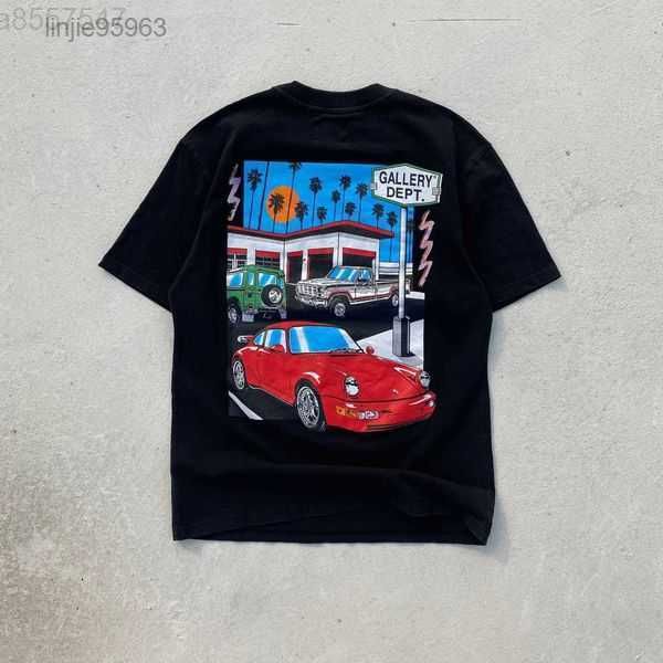 

men t-shirt gall dep cotton fashion designer casual garment god washed old high street short sleeve round neck oversize uben 1yb0w, White;black