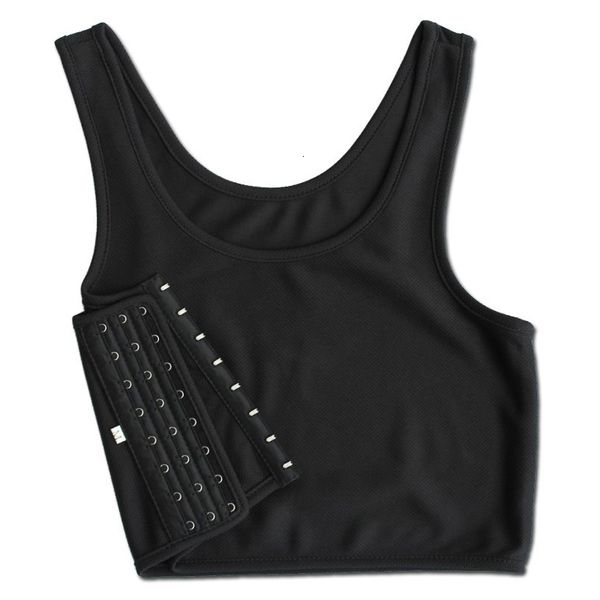 

womens shapers women breast binder tomboy lesbian corset trans vest summer side buckle short tank underwear shaper bustier chest 230512, Black;white