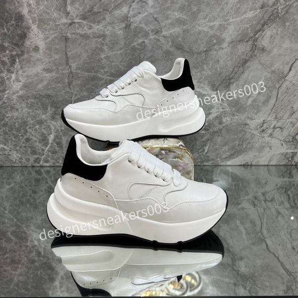 

new women men fashion casual shoes classic dirty shoes mid double height bottom trainers leather glitter golden quality2023, Black