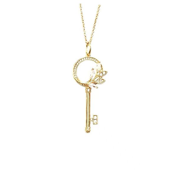 

new fashion 925 sterling silver key necklace pendant necklace designer party collar chain engagement jewelry gift