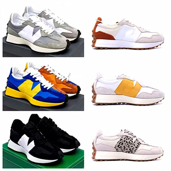 

new n 327 women sport running shoes fashion grey sea salt designer shoes outdoor breathable fiess trainers sneakers black white men