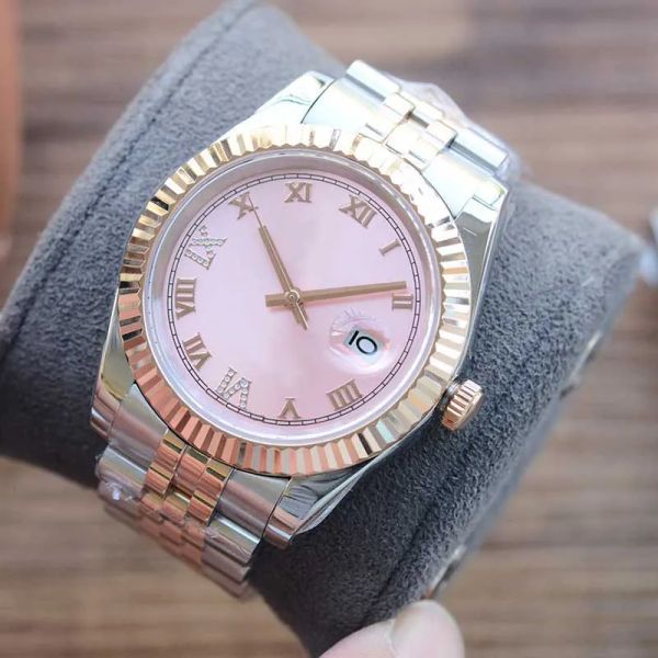 

role watch automatic mechanical movement designer wristwatch 41mm waterproof sapphire business men wristband stainless steel bracelet montre, Slivery;brown