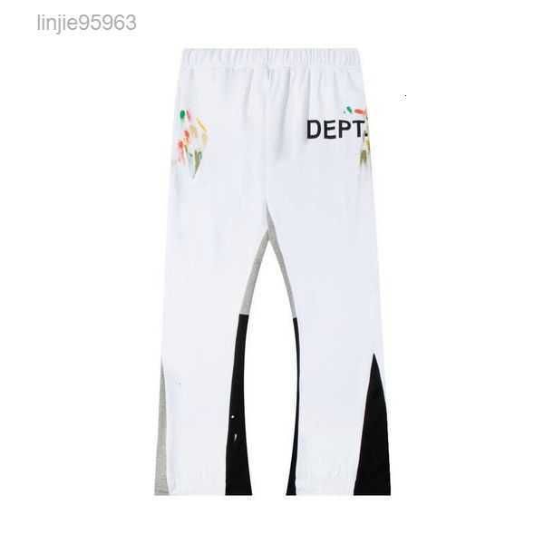 

gallerys dept correct version gall high-street splash-ink color printed contrast trousers for men and women galleries sweatpants 2rfa5, Black