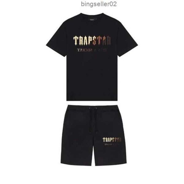 

t-shirts summer trapstar printed cotton t-shirt men beach shorts sets streetwear tracksuit men's sportswearmen'stog4, Gray