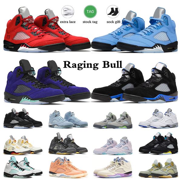 

men basketball shoes 5 5s mens sneakers unc racer blue aqua alternate grape raging bull oregon metallic sllver outdoor sports running traine