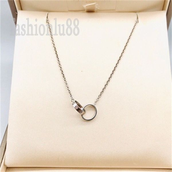 

couples luxury necklace designer necklace love chains for men iced out rose gold color sparkle diamonds styles different women pendant neckl, Silver