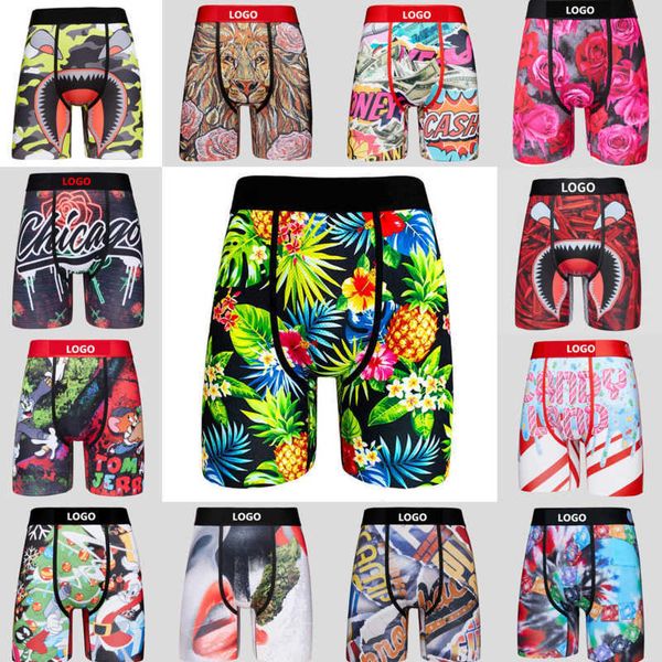 

brand mens shorts designer clothing boxers underwear underpants printed soft breathable short pants with package, White;black