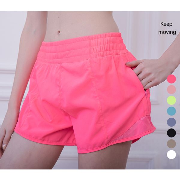 

2023 lu womens yoga shorts pants pocket quick dry gym sport outfit high-quality style lu summer dresses elastic waist