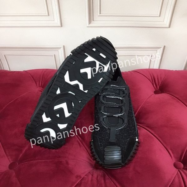 

2023fashion casual shoes womens designer leather lace-up sneakers fashion lady flat running letters shoes platform sneaker, Black