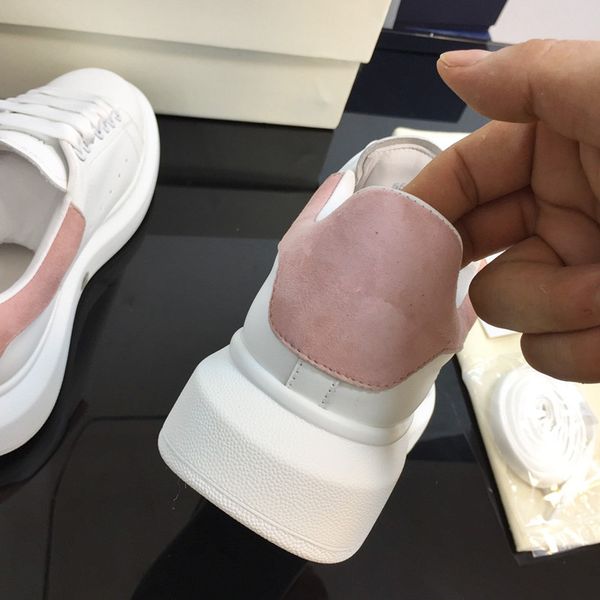 

designer woman shoe leather lace up men fashion platform oversized sneakers white black mens 0628
