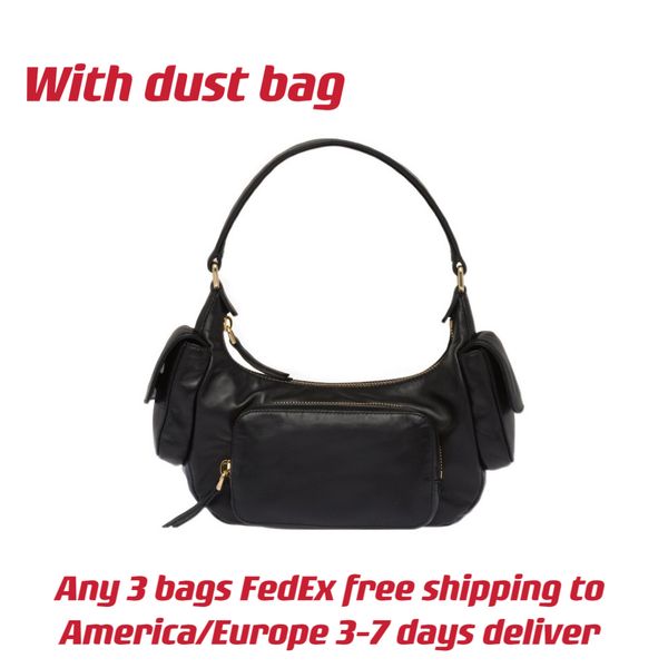 

lady nappa leather pocket bag the multiple pockets border between function and decoration with leather handle and embossed lettering logo wo