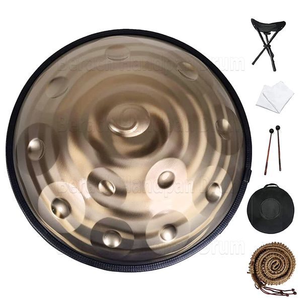 

golden spiral handpan drum 22 inch 9/10/12 notes d minor steel tongue drum meditation instrument tambor yoga instrument