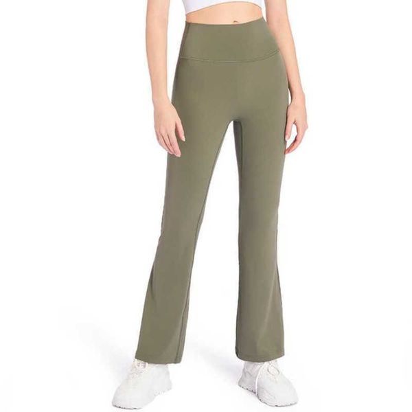 

designers lululemens womens leggings yoga wear sports tights with high elasticity and quick-drying waist lady flared pants 40i170i17, Black;white