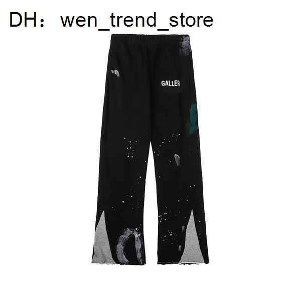 

designers pants men's galleries sweatpants dept speckled letter print women's couple loose versatile casual straight gray orange r, Black