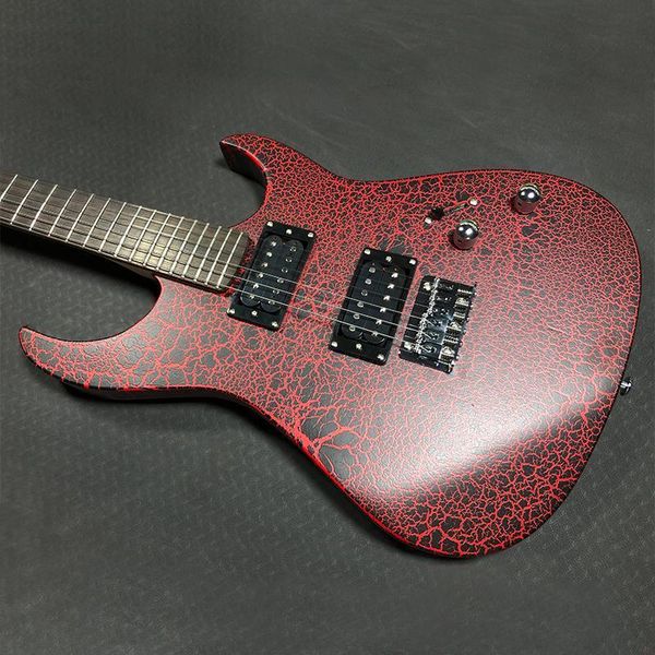 

customized metal electric guitar cool crack finish mahogany body