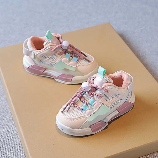 

athletic outdoor 2023 new girls sport shoes fashion mesh breathable boys sneakers kids student running shoes aa230511, Black