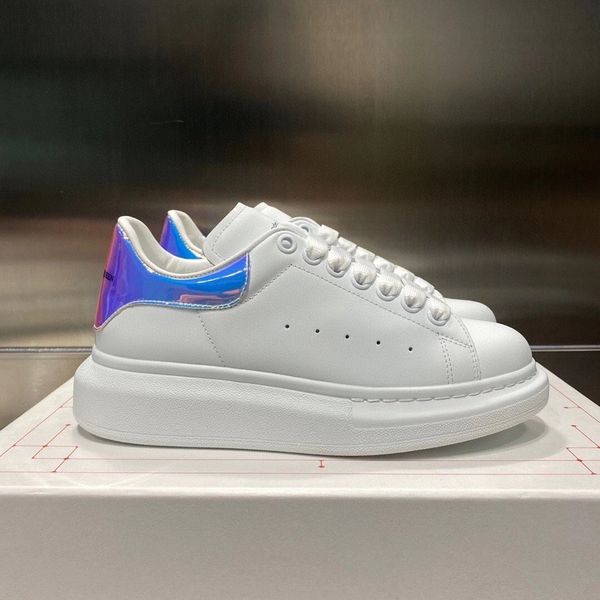 

luxury designer calfskin casual shoes reflective sneakers vintage leather trainers fashion shoes 0426, Black