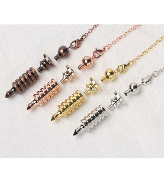 

pendant necklaces metal pendulum dowsing divination reiki healing spiritual meditation yoga amulet screw shape pendule jewelry2273461, Silver