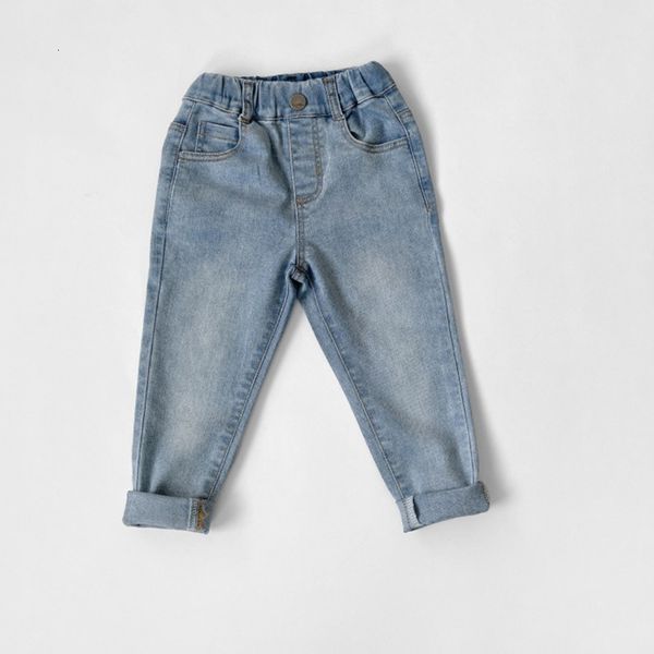 

jeans deer jonmi spring baby girls skinny jeans korean style kids casual elastic denim trousers children pants 230512, Blue