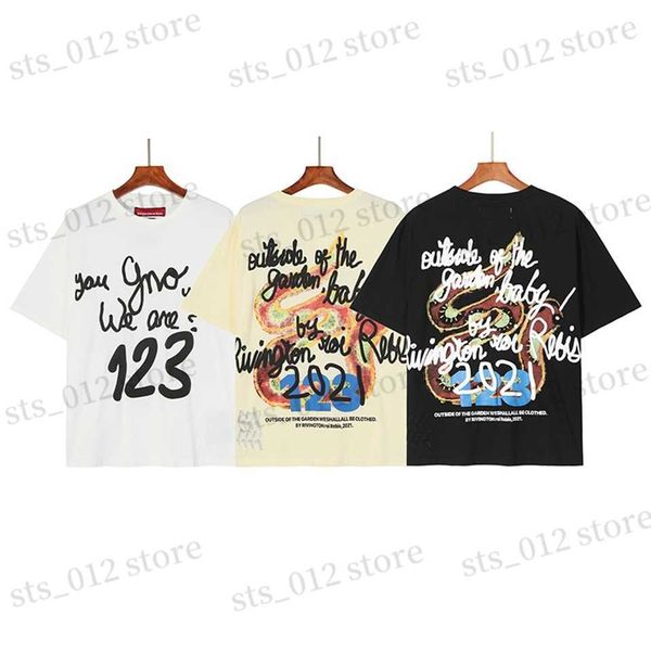 

rivington men's t-shirts roi rebis 123 men women t shirt rrr123 snake foaming printing 1 vintage hip hop casual oversized tee t230512, White;black