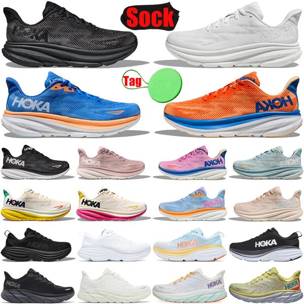 

hoka hokas one bondi clifton 8 9 running shoes for men womenmens womens shoe black blanc de blanc trainers sneakers