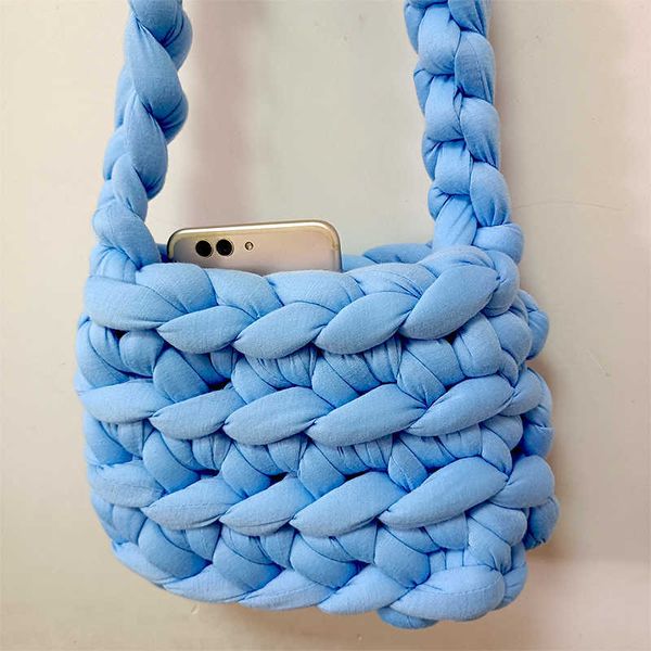 

knitted bag for women 2023 luxury designer handbags girls cute cotton rope crochet purses handmade summer shoulder bags 230512