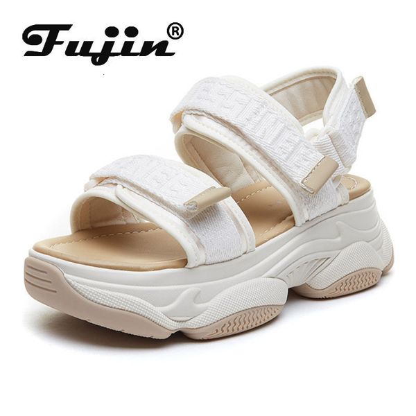 

sandals fujin women shoes summer style 's platform mujer sandalias comfortable flip flops 230512, Black