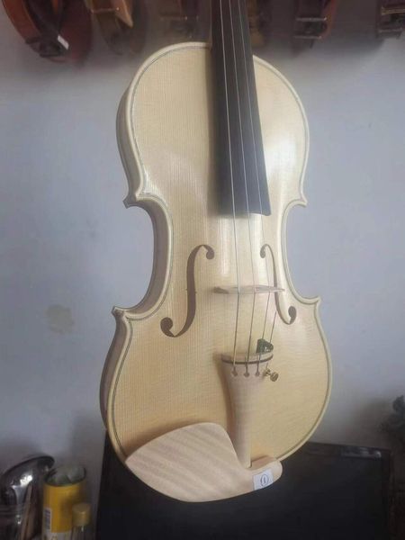 

4/4 violin clean varnish 1pc european flamed maple back spruce hand carved 1